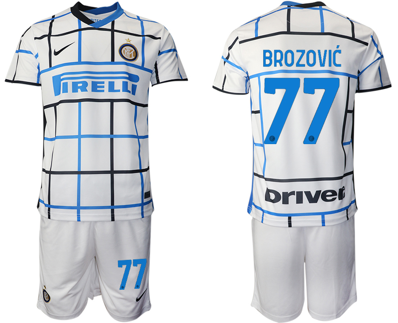 Men 2020-2021 club Inter milan away #77 white Soccer Jerseys